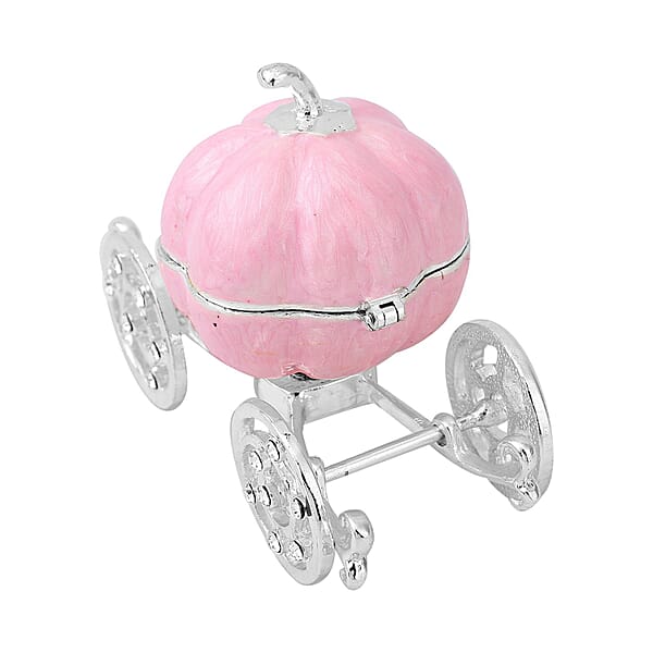 Shop Lc Livmore White Austrian Crystal And Enameled Pumpkin Trinket Box In Silvertone