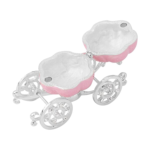 Shop Lc Livmore White Austrian Crystal And Enameled Pumpkin Trinket Box In Silvertone