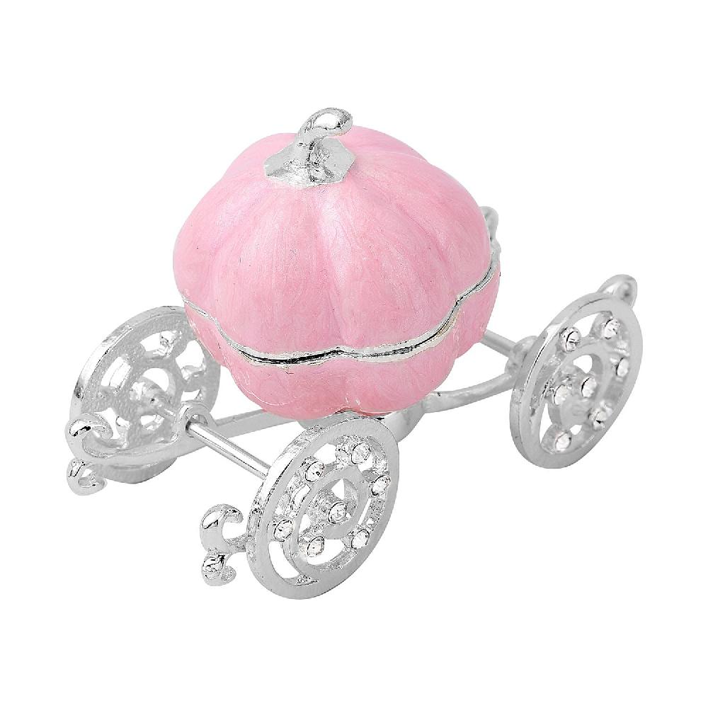 shop lc Livmore White Austrian Crystal and Enameled Pumpkin Trinket Box in Silvertone