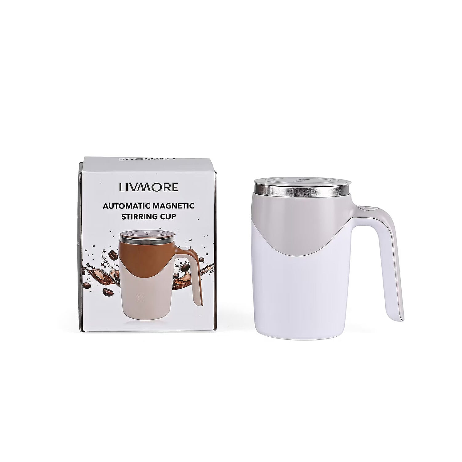 shop lc Livmore White Automatic Magnetic Stirring Cup (380 ml)