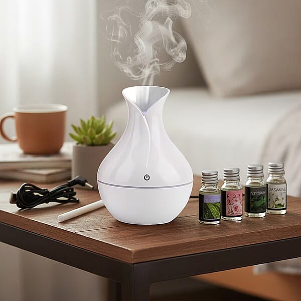 Shop Lc Livmore White Humidifier With 7 Essential Oils (100ml)