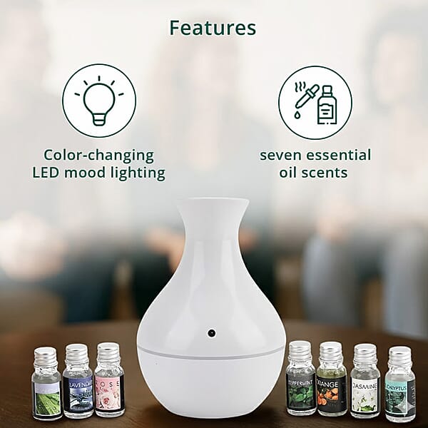Shop Lc Livmore White Humidifier With 7 Essential Oils (100ml)
