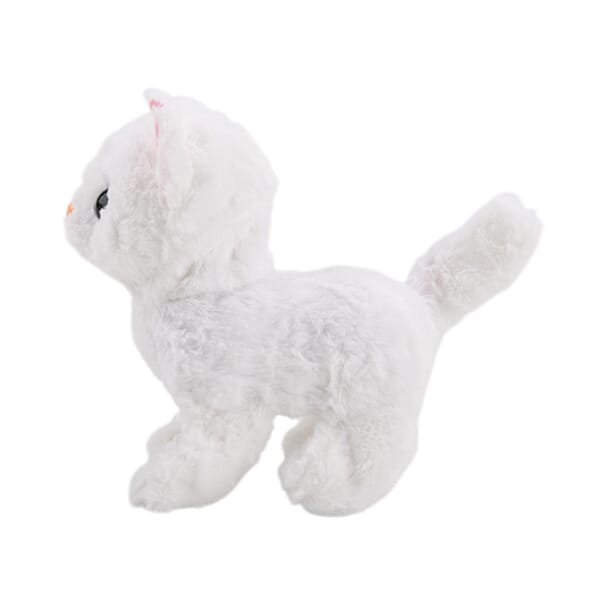 Shop Lc Livmore White Walking Plush Cat Toy (2xAA Battery Not Included)