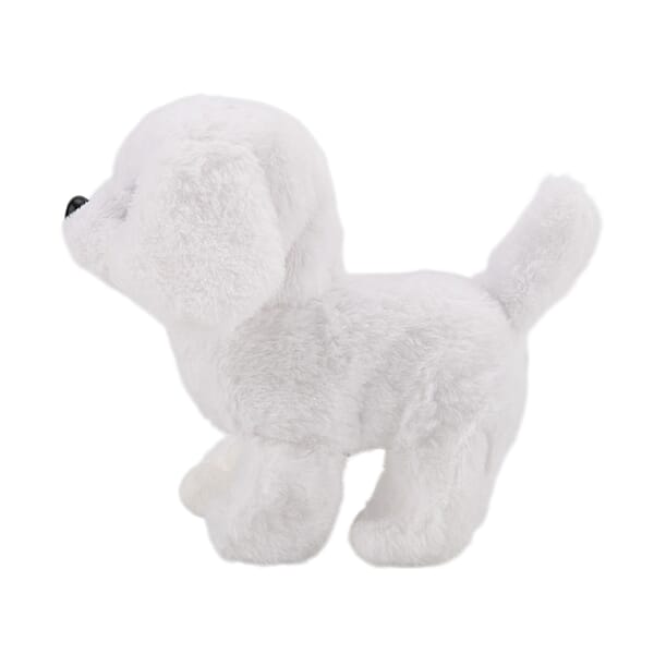 Shop Lc Livmore White Walking Plush Dog Toy (2xAA Battery Not Included)