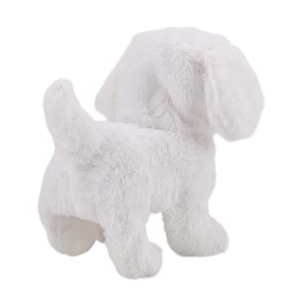 Shop Lc Livmore White Walking Plush Dog Toy (2xAA Battery Not Included)