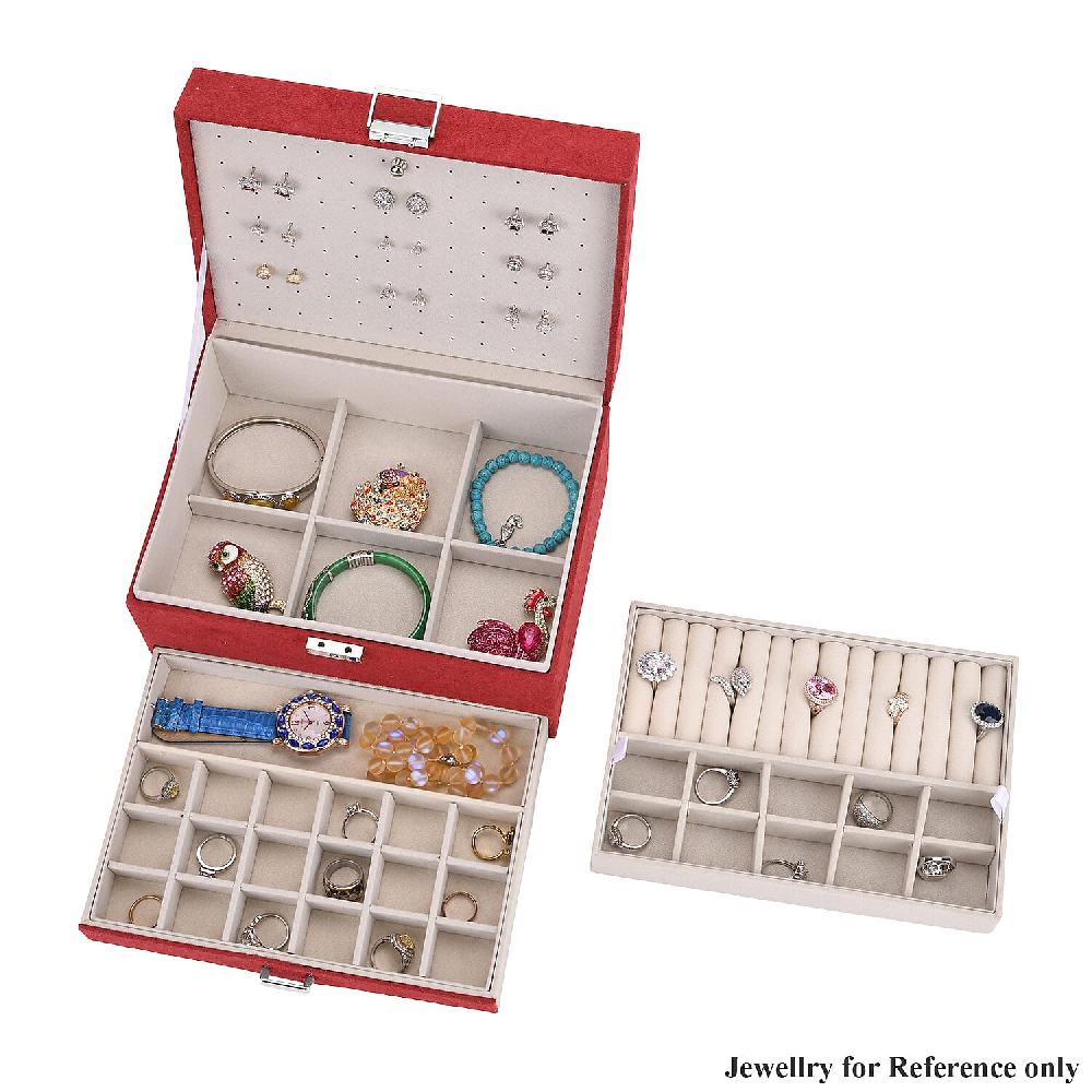 shop lc Livmore Wine Red Anti Tarnish 4 Layer Velvet and MDF Jewelry Box shop lc Livmore Wine Red Anti Tarnish 4 Layer Velvet and MDF Jewelry Box