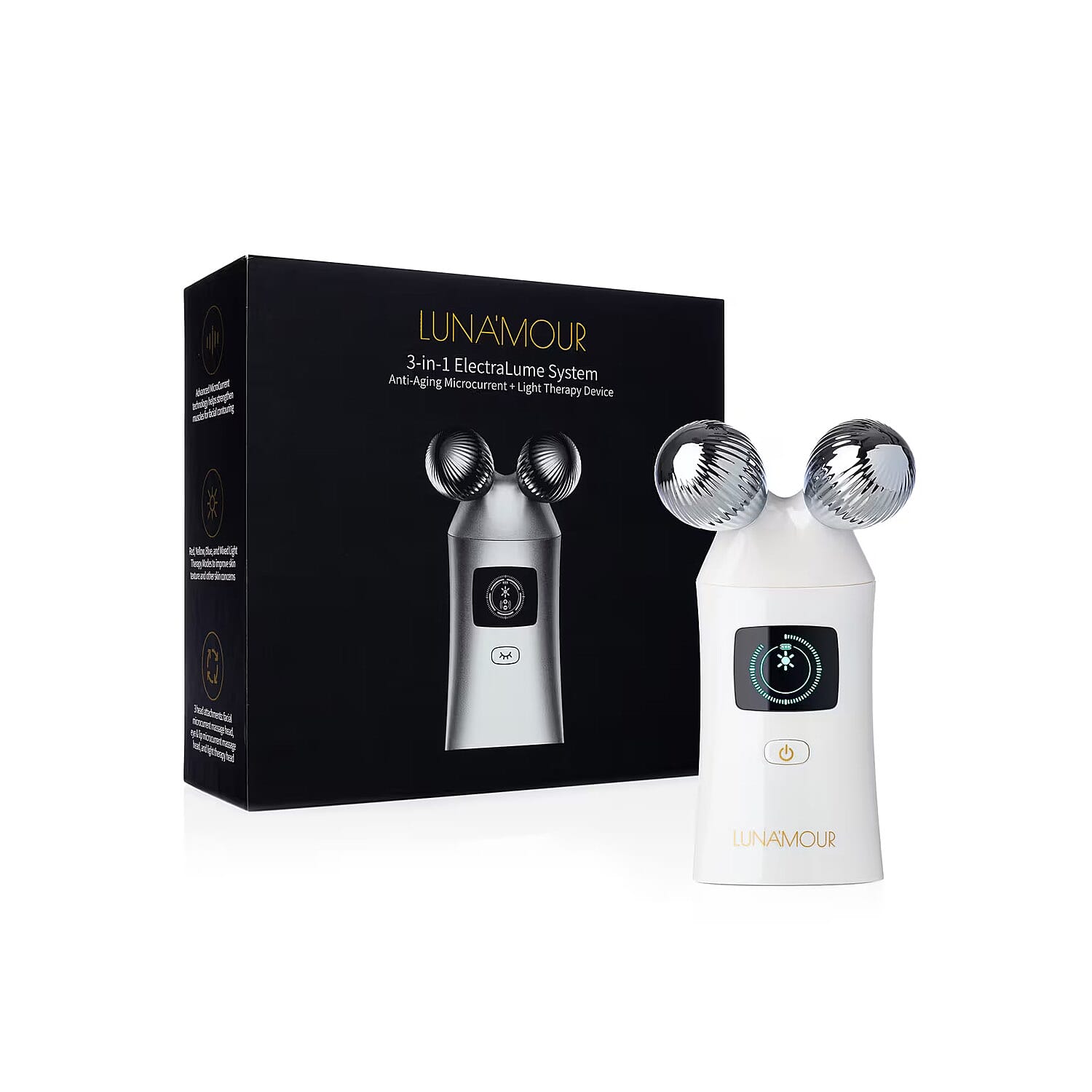 shop lc Luna'Mour 3-in-1 ElectraLume System Anti-Aging Microcurrent + Light Therapy Device