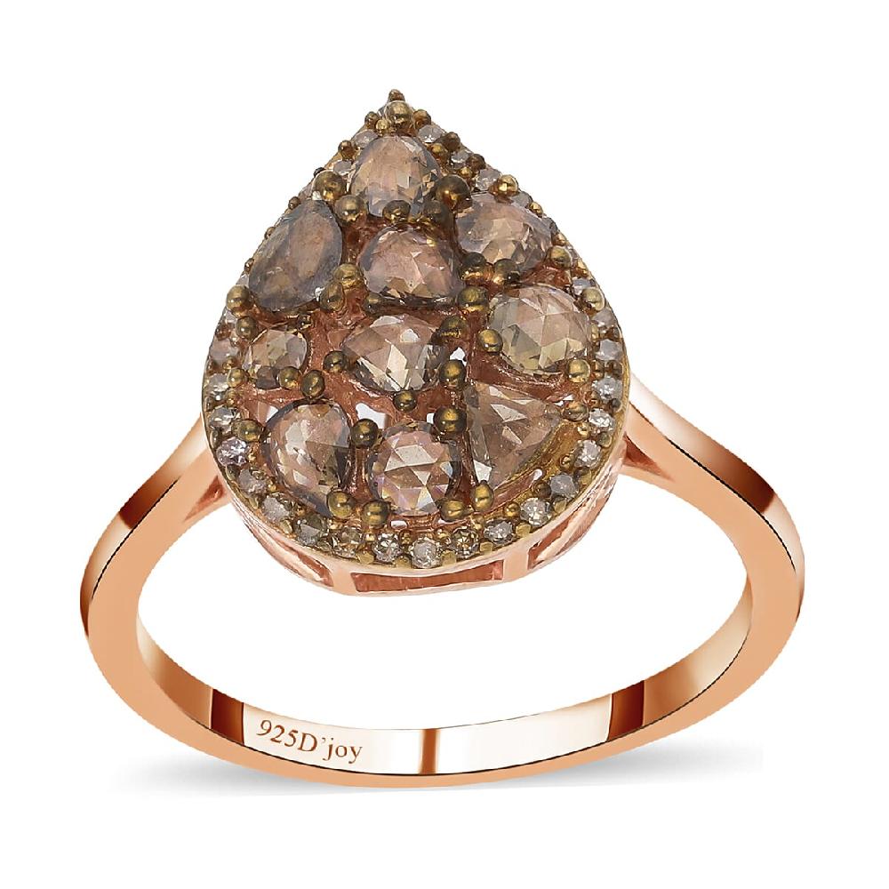 shop lc Luxoro 10K Rose Gold Natural Champagne Diamond Ring 1.00 ctw