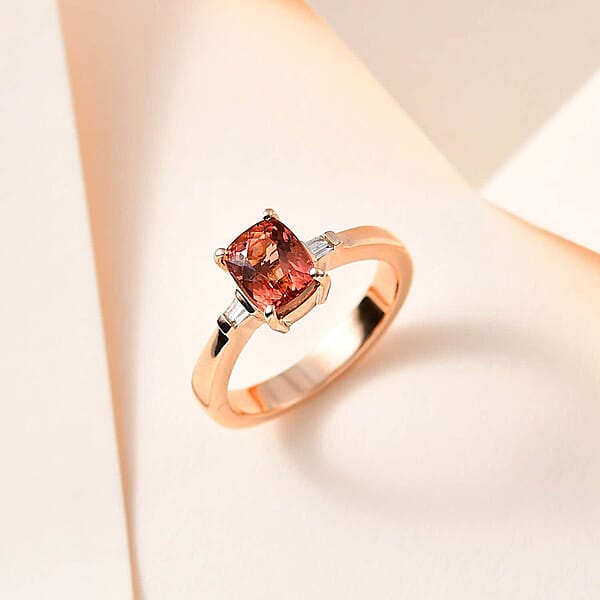 Shop Lc Luxoro 10K Rose Gold Premium Blush Tourmaline And G-H I2 Diamond Ring 1.75 Ctw