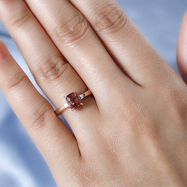 Shop Lc Luxoro 10K Rose Gold Premium Blush Tourmaline And G-H I2 Diamond Ring 1.75 Ctw