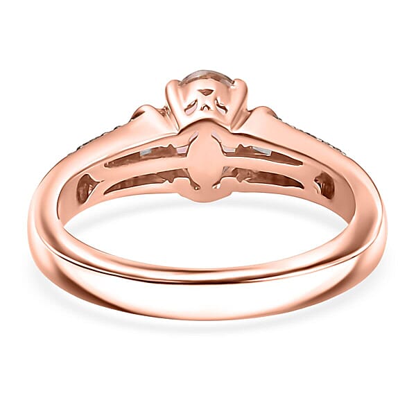 Shop Lc Luxoro 10K Rose Gold Premium Blush Tourmaline Natural Champagne And White Diamond (I2) Ring 1.00 Ctw
