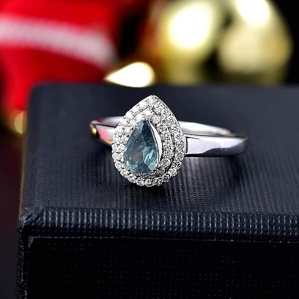 Shop Lc Luxoro 10K White Gold AAA Narsipatnam Alexandrite Diamond (G-H I2) (0.25 Cts) Double Halo Ring (Del. In 10-15 Days) 0.90 Ctw