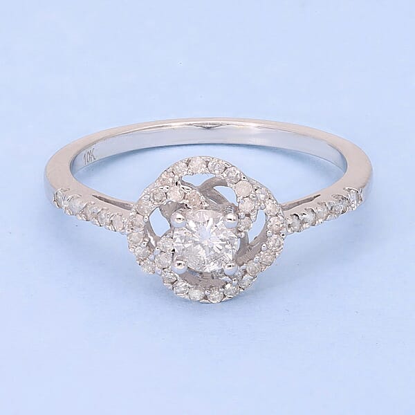 Shop Lc Luxoro 10K White Gold G-H I2-I3 Diamond Ring 0.50 Ctw