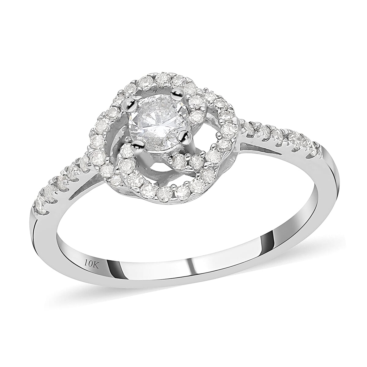 shop lc Luxoro 10K White Gold G-H I2-I3 Diamond Ring 0.50 ctw