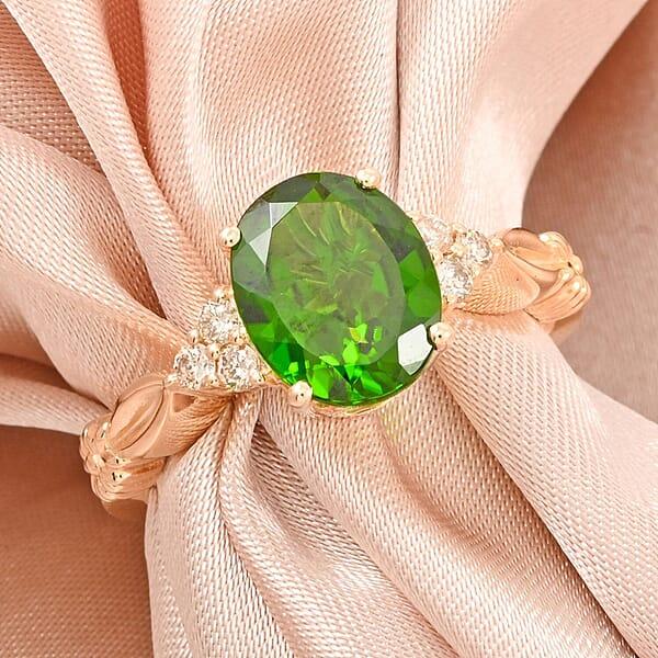 Shop Lc Luxoro 10K Yellow Gold AAA Chrome Diopside Diamond (G-H I2) (0.18 Cts) Ring 2.85 Ctw