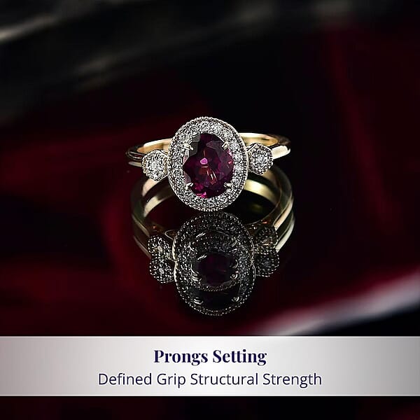 Shop Lc Luxoro 10K Yellow Gold AAA Radiant Ember Garnet Diamond (G-H I2) (0.29 Cts) Ring 1.67 Ctw