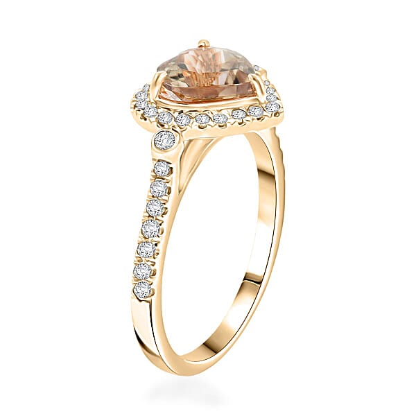 Shop Lc Luxoro 10K Yellow Gold AAA Turkizite Diamond (G-H I2) (0.48 Cts) Ring 2.68 Ctw