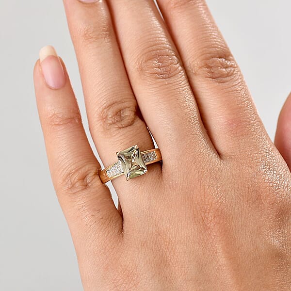 Shop Lc Luxoro 10K Yellow Gold AAA Turkizite Diamond (I2) (0.23 Cts) Art Deco Ring (Del. In 12-15 Days) 2.90 Ctw