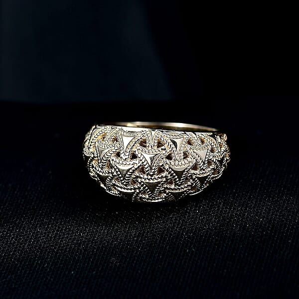 Shop Lc Luxoro 10K Yellow Gold Arrow Wave Ring 4.5 Grams