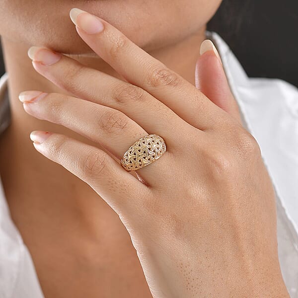 Shop Lc Luxoro 10K Yellow Gold Arrow Wave Ring 4.5 Grams