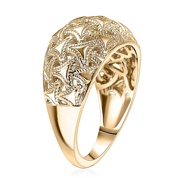 Shop Lc Luxoro 10K Yellow Gold Arrow Wave Ring 4.5 Grams