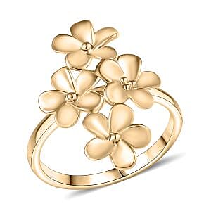 shop lc Luxoro 10K Yellow Gold Bouquet of Flowers Ring 4.10 Grams