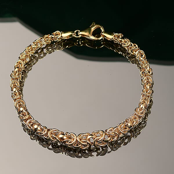 Shop Lc Luxoro 10K Yellow Gold Byzantine Chain Bracelet (7.25 In) 7.24 Grams
