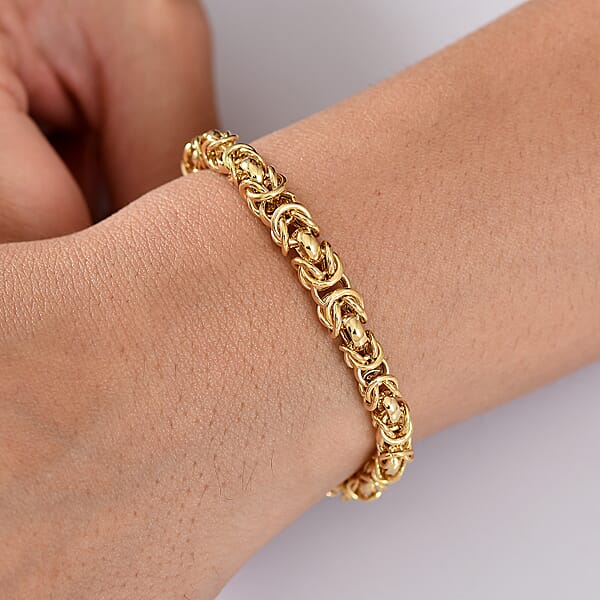 Shop Lc Luxoro 10K Yellow Gold Byzantine Chain Bracelet (7.25 In) 7.24 Grams