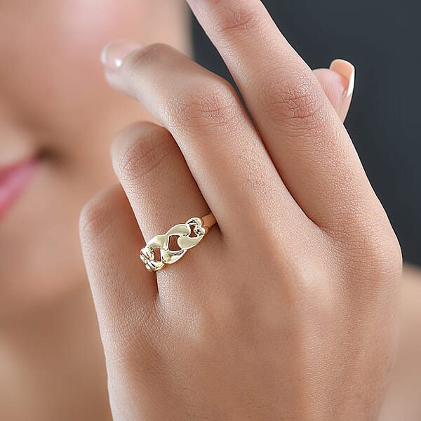 Shop Lc Luxoro 10K Yellow Gold Classic Cuban Ring (3.20 G)