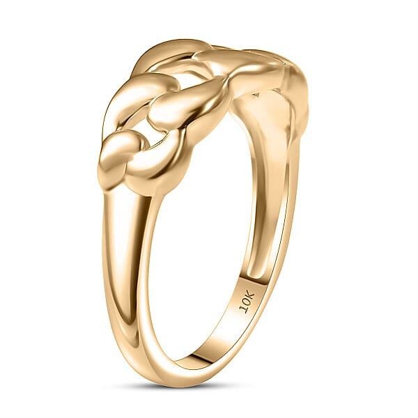 Shop Lc Luxoro 10K Yellow Gold Classic Cuban Ring (3.20 G)