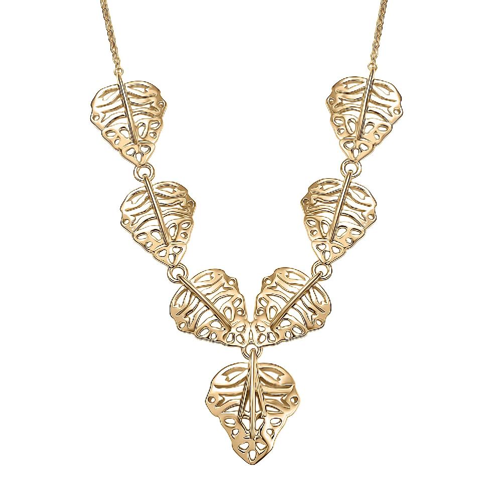 shop lc Luxoro 10K Yellow Gold Heart Necklace (18 Inches) (6.80 Grams)