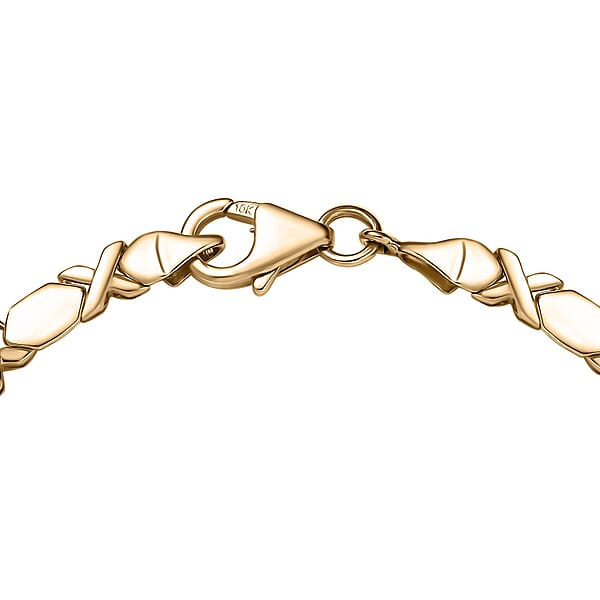 Shop Lc Luxoro 10K Yellow Gold Hugs And Kisses Bracelet (6.50 In) 4.85 Grams