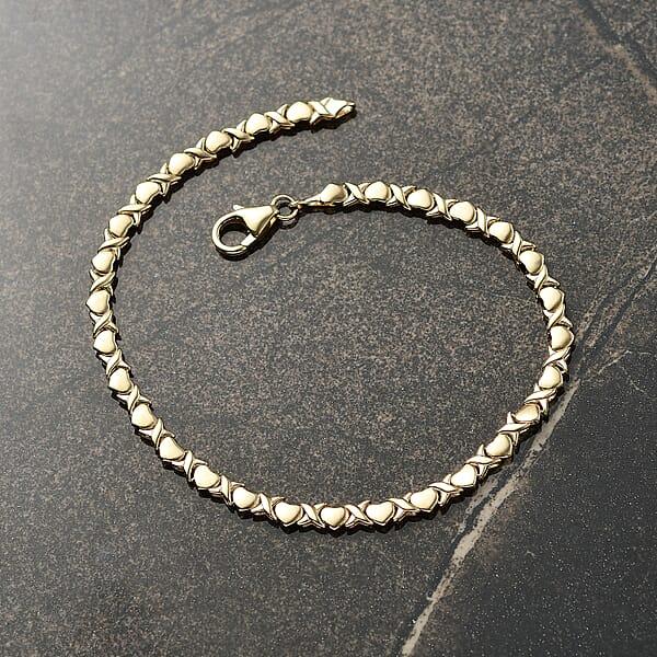 Shop Lc Luxoro 10K Yellow Gold Infinity With Heart Link Bracelet (8.00 In) 5.70 Grams