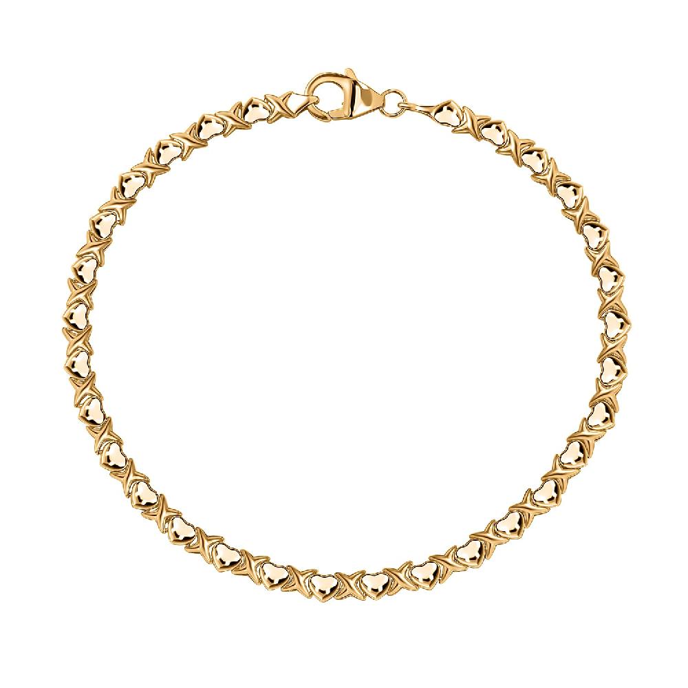 shop lc Luxoro 10K Yellow Gold Infinity with Heart Link Bracelet (8.00 In) 5.70 Grams
