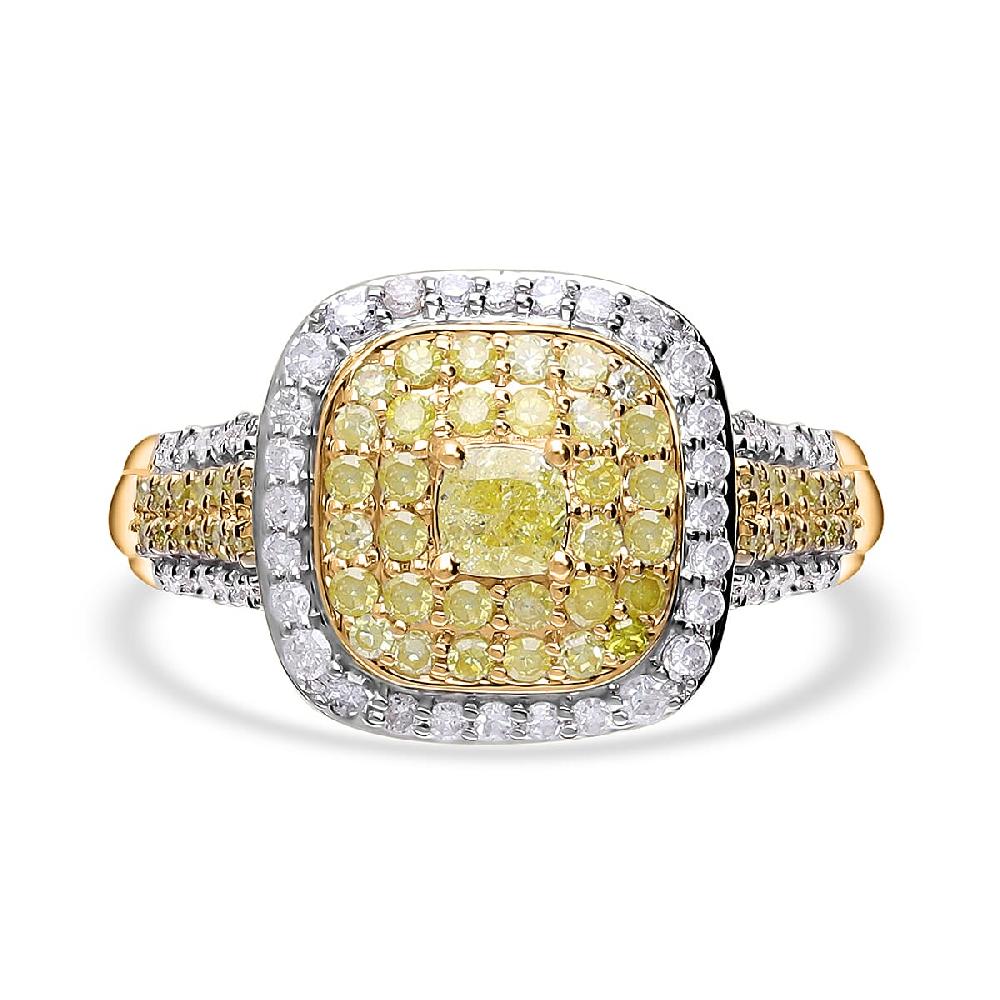 shop lc Luxoro 10K Yellow Gold Natural Yellow and Diamond I1-I2 Ring 1.00 ctw