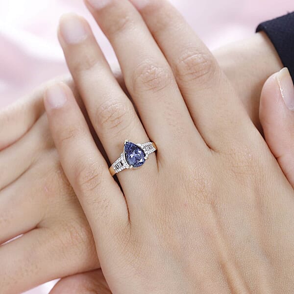 Shop Lc Luxoro 10K Yellow Gold Premium Peacock Tanzanite And G-H I2 Diamond Ring 4.10 Grams 2.35 Ctw