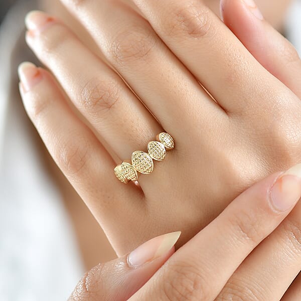Shop Lc Luxoro 10K Yellow Gold Weaving Pattern Ring 3.70 Grams