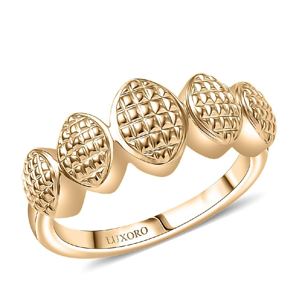 shop lc Luxoro 10K Yellow Gold Weaving Pattern Ring 3.70 Grams