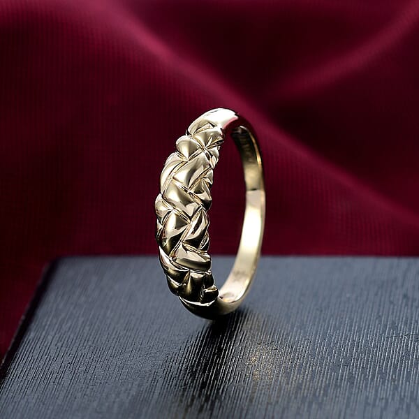 Shop Lc Luxoro 10K Yellow Gold Weaving Ring 3.50 Grams