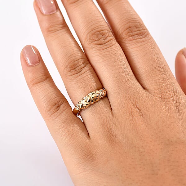 Shop Lc Luxoro 10K Yellow Gold Weaving Ring 3.50 Grams