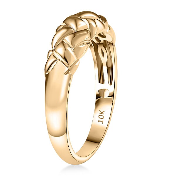 Shop Lc Luxoro 10K Yellow Gold Weaving Ring 3.50 Grams
