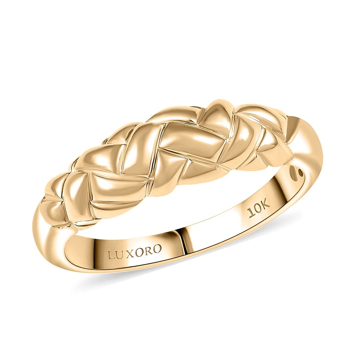 shop lc Luxoro 10K Yellow Gold Weaving Ring 3.50 Grams