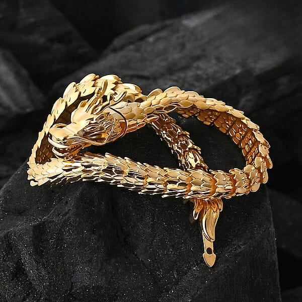 Shop Lc Luxoro 10K Yellow Golden Dragon Bracelet (7.25 In) 12.70 Grams