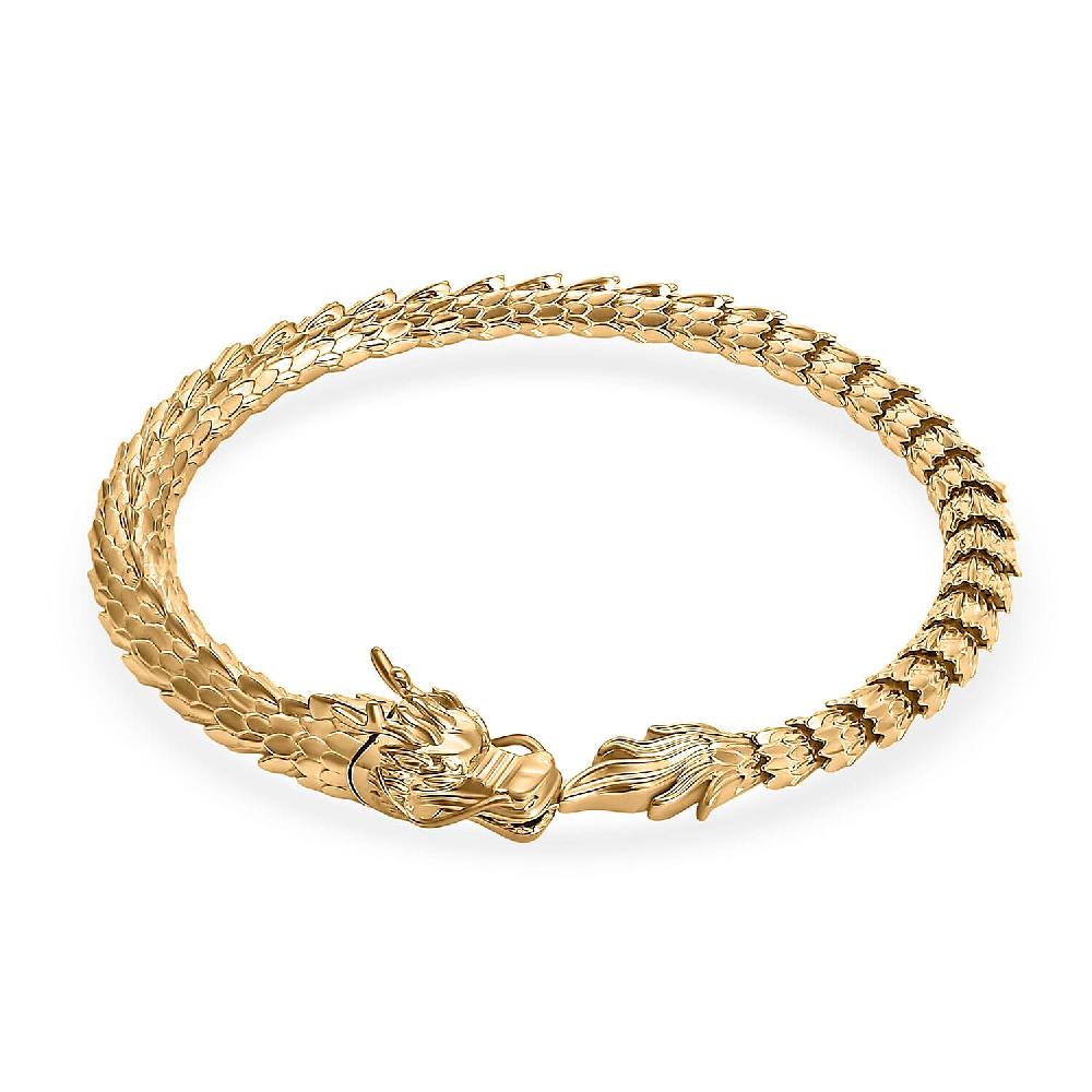 shop lc Luxoro 10K Yellow Golden Dragon Bracelet (7.25 In) 12.70 Grams