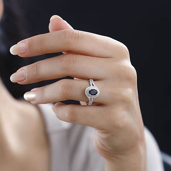 Shop Lc Luxoro 14K White Gold AAA Monte Belo Indicolite And G-H I2 Diamond Ring 4.35 Grams 1.00 Ctw