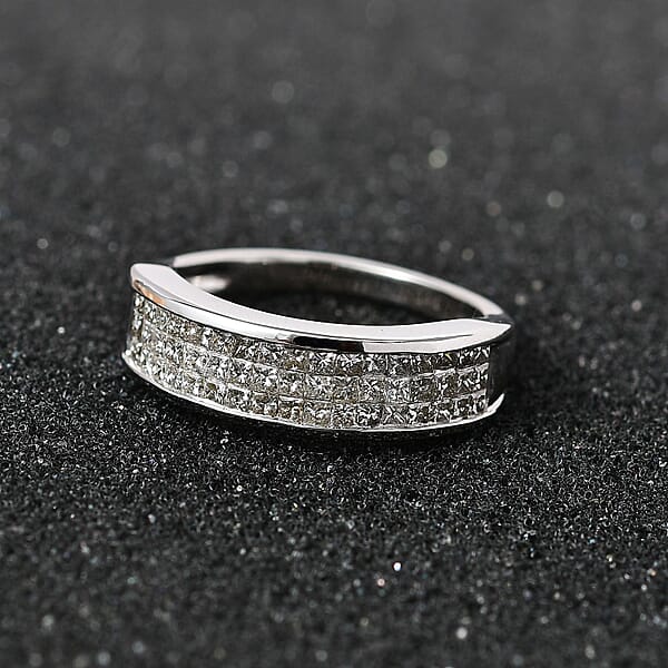 Shop Lc Luxoro 14K White Gold G-H I1-I2 Diamond Ring 1.00 Ctw