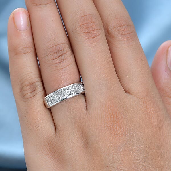 Shop Lc Luxoro 14K White Gold G-H I1-I2 Diamond Ring 1.00 Ctw