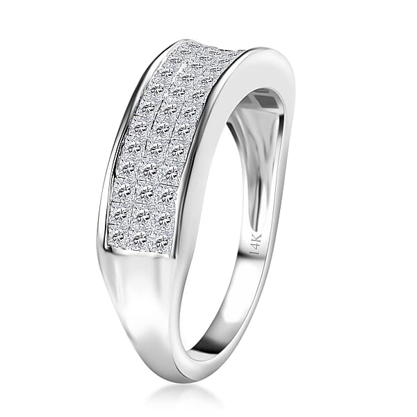 Shop Lc Luxoro 14K White Gold G-H I1-I2 Diamond Ring 1.00 Ctw
