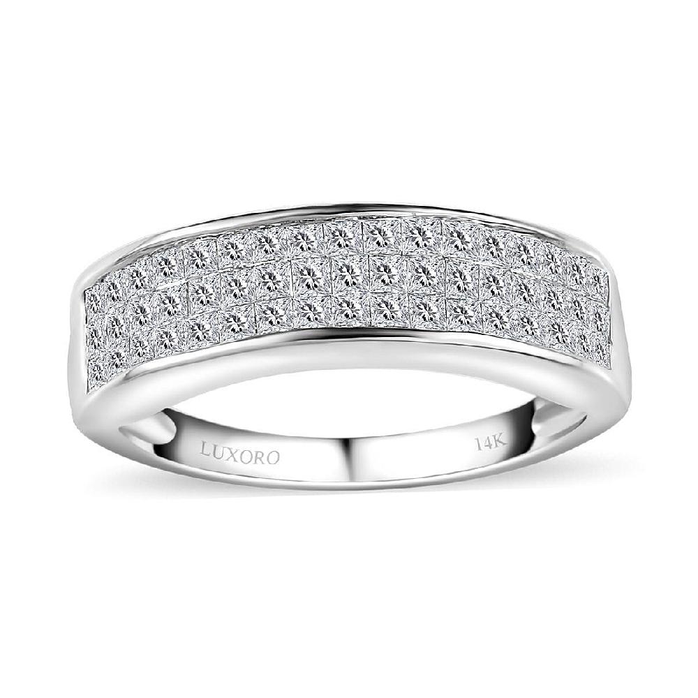 shop lc Luxoro 14K White Gold G-H I1-I2 Diamond Ring 1.00 ctw