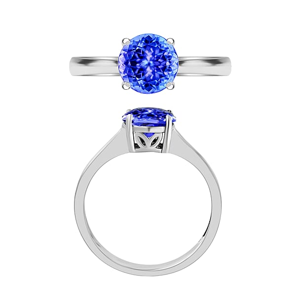 Shop Lc Luxoro 14K White Gold Premium Tanzanite Solitaire Ring 4 Grams 1.50 Ctw (Del. In 10-12 Days)